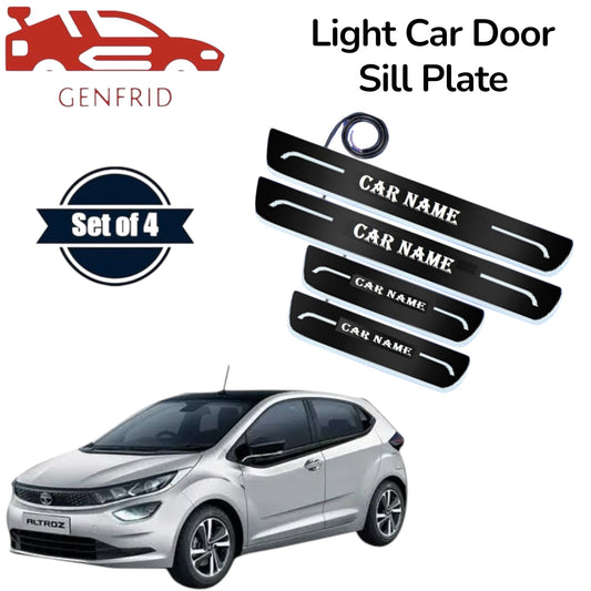 Genfrid Car Door Foot Step Led Sill Plate, Door Sill Plate For Tata Zest