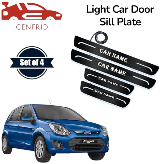 Genfrid Car Door Foot Step Led Sill Plate, Door Sill Plate For Ford Figo