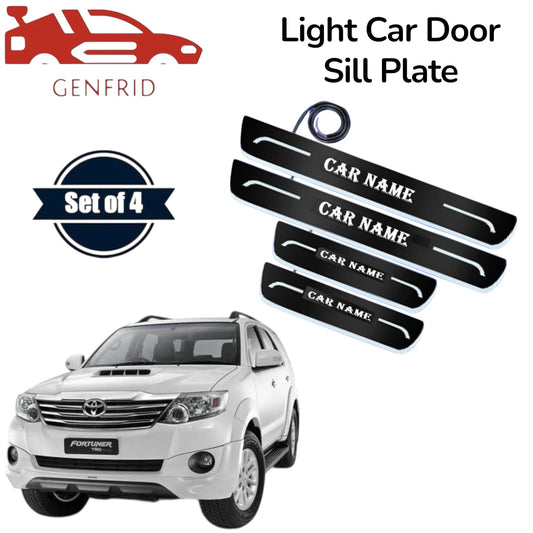 Genfrid Car Door Foot Step Led Sill Plate, Door Sill Plate For Toyota Fortuner