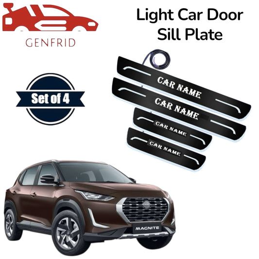 Genfrid Car Door Foot Step Led Sill Plate, Door Sill Plate For Nissan Magnite