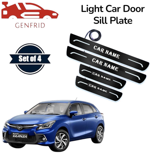 Genfrid Car Door Foot Step Led Sill Plate, Door Sill Plate For Toyota Glanza