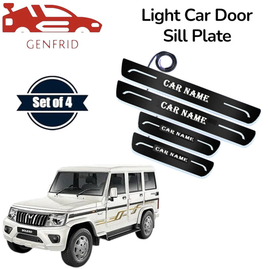 Genfrid Car Door Foot Step Led Sill Plate, Door Sill Plate For Mahindra Bolero