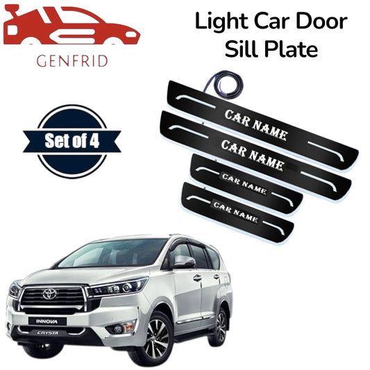 Genfrid Car Door Foot Step Led Sill Plate, Door Sill Plate For Toyota Innova Crysta