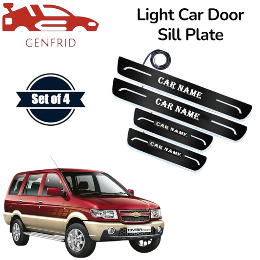 Genfrid Car Door Foot Step Led Sill Plate, Door Sill Plate For Chevrolet Tavera