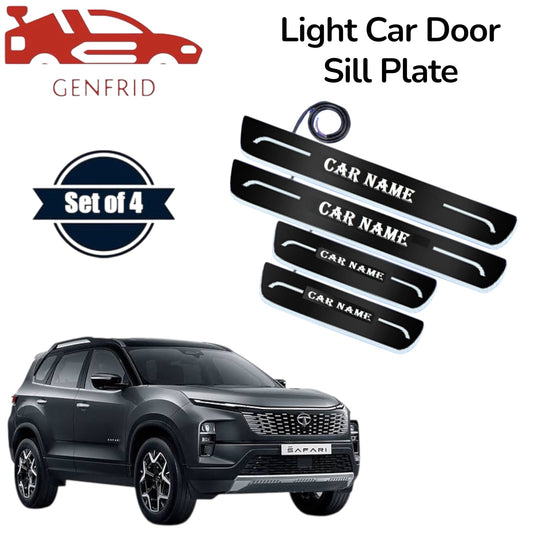 Genfrid Car Door Foot Step Led Sill Plate, Door Sill Plate For Tata Safari