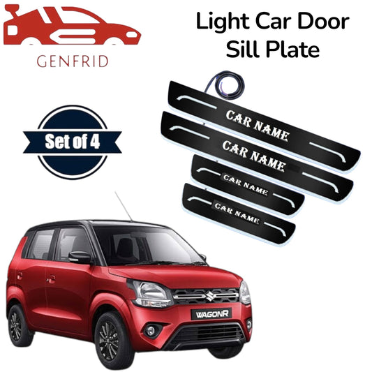 Genfrid Car Door Foot Step Led Sill Plate, Door Sill Plate For Maruti Wagonr 2019-25