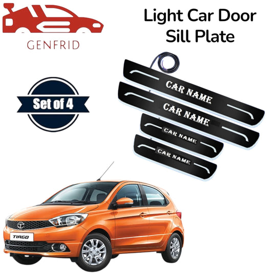Genfrid Car Door Foot Step Led Sill Plate, Door Sill Plate For Tata Tiago