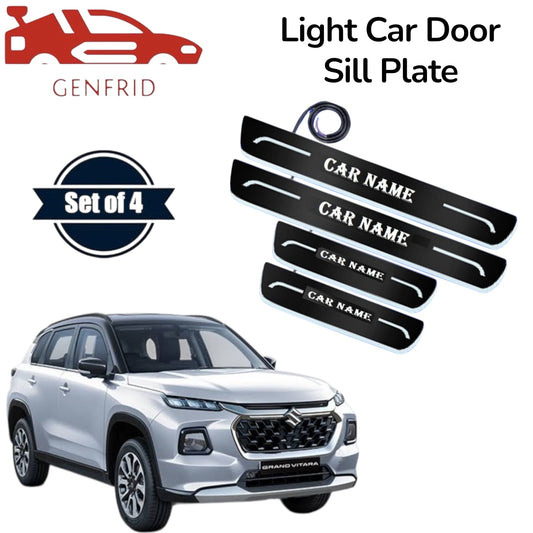 Genfrid Car Door Foot Step Led Sill Plate, Door Sill Plate For Maruti Grand Vitara
