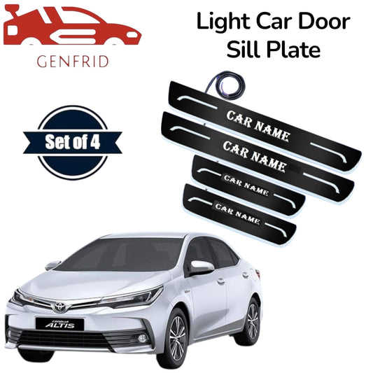 Genfrid Car Door Foot Step Led Sill Plate, Door Sill Plate For Toyota Corola Altis