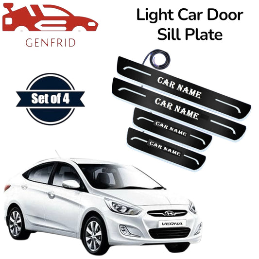 Genfrid Car Door Foot Step Led Sill Plate, Door Sill Plate For Hyundai Verna