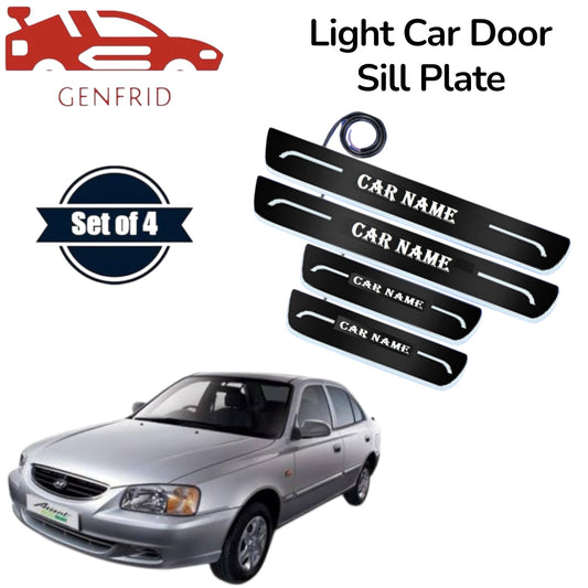 Genfrid Car Door Foot Step Led Sill Plate, Door Sill Plate For Hyundai Accent