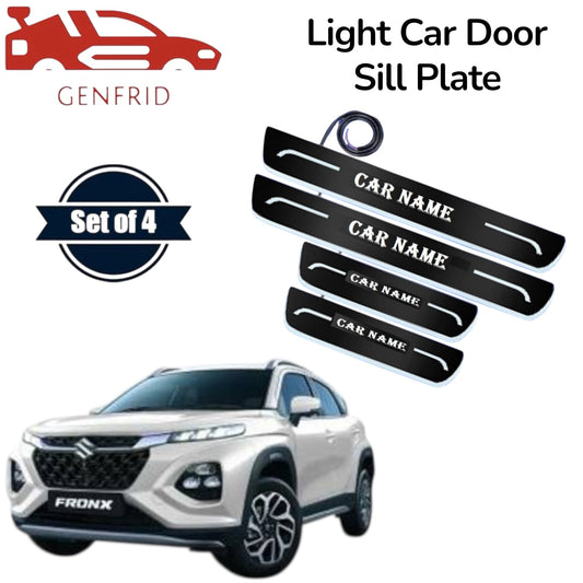 Genfrid Car Door Foot Step Led Sill Plate, Door Sill Plate For Maruti Fronx