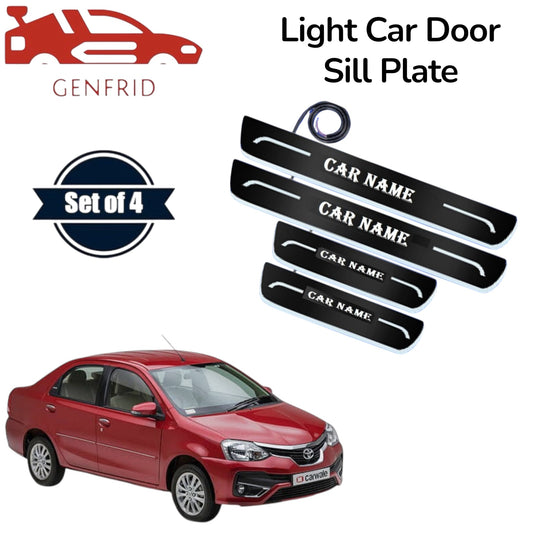 Genfrid Car Door Foot Step Led Sill Plate, Door Sill Plate For Toyota Etios