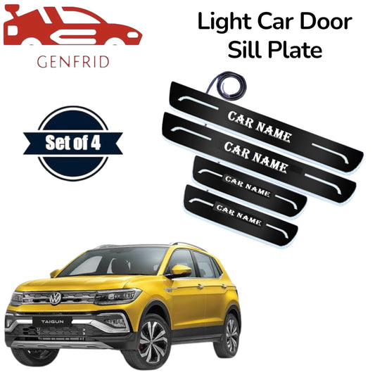 Genfrid Car Door Foot Step Led Sill Plate, Door Sill Plate For Volkswagen Taigun