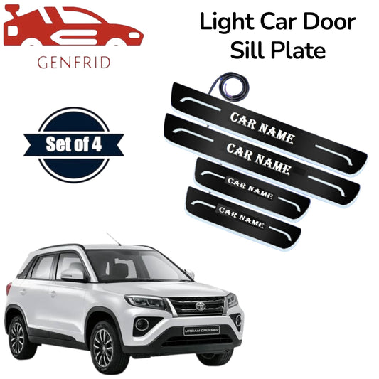 Genfrid Car Door Foot Step Led Sill Plate, Door Sill Plate For Toyota Urban Cruiser