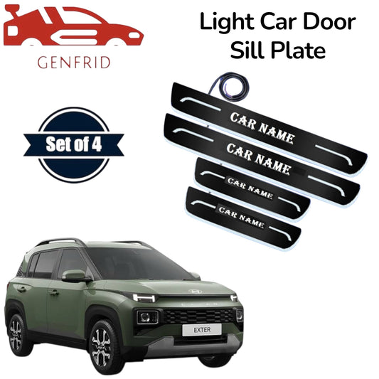 Genfrid Car Door Foot Step Led Sill Plate, Door Sill Plate For Hyundai Exter