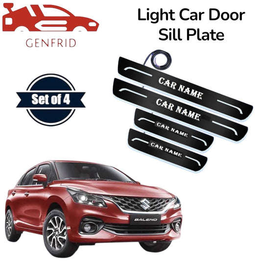 Genfrid Car Door Foot Step Led Sill Plate, Door Sill Plate For Maruti Baleno