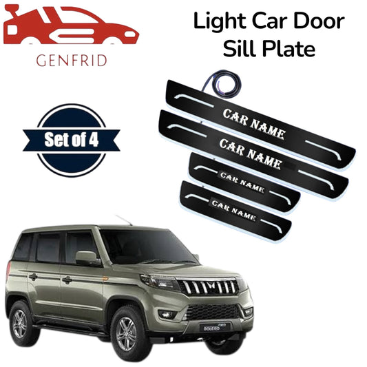 Genfrid Car Door Foot Step Led Sill Plate, Door Sill Plate For Mahindra Bolero Neo
