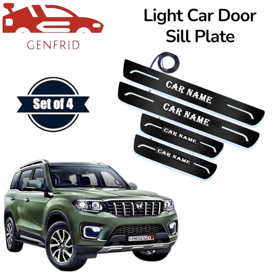 Genfrid Car Door Foot Step Led Sill Plate, Door Sill Plate For Mahindra ScorpioN