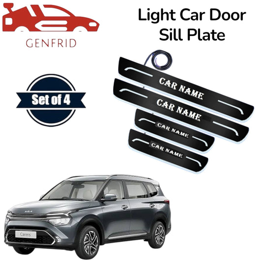 Genfrid Car Door Foot Step Led Sill Plate, Door Sill Plate For Kia Carens