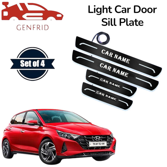 Genfrid Car Door Foot Step Led Sill Plate, Door Sill Plate For Hyundai I20 2020