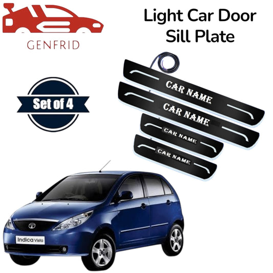 Genfrid Car Door Foot Step Led Sill Plate, Door Sill Plate For Tata Indica Vista